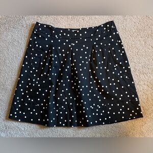 White House Black Market - Black and White Polka Dot A-Line Skirt